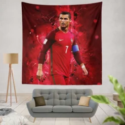 Healthy Portugal sports Player Cristiano Ronaldo Tapestry