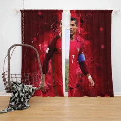 Healthy Portugal sports Player Cristiano Ronaldo Window Curtain