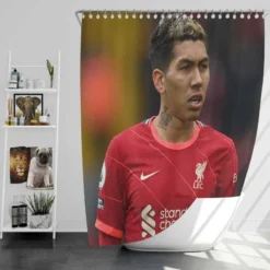 Inspiring Liverpool Football Roberto Firmino Shower Curtain