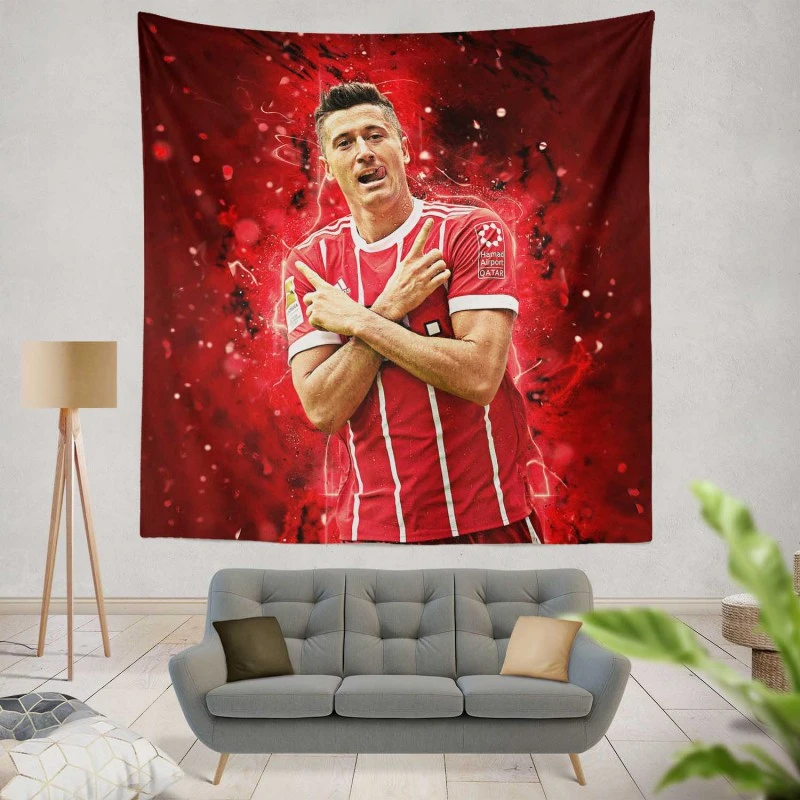 Intercontinental Cup Footballer Robert Lewandowski Tapestry