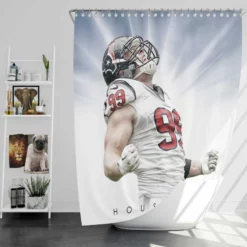 JJ Watt Energetic NFL American Football Player Shower Curtain