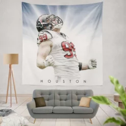 JJ Watt Energetic NFL American Football Player Tapestry