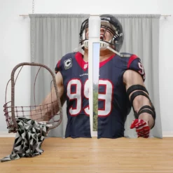 JJ Watt Popular NFL American Football Player Window Curtain