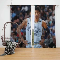 Ja Morant Top Ranked NBA Basketball Player Window Curtain