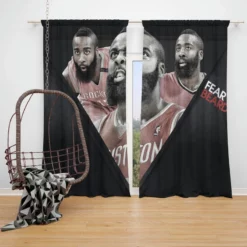 James Harden Excellent NBA Basketball Player Window Curtain