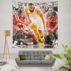 James Harden Exciting NBA Basketball Player Tapestry