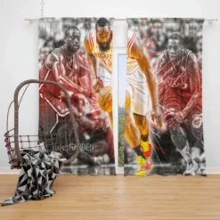 James Harden Exciting NBA Basketball Player Window Curtain