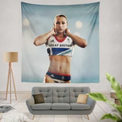 Jessica Ennis Professional Russian Athlete Long Jumper Tapestry