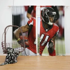 Julio Jones Energetic NFL Football Player Window Curtain