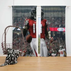 Julio Jones Top Ranked NFL Football Player Window Curtain