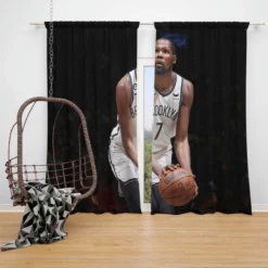 Kevin Durant American Professional Basketball Player Window Curtain