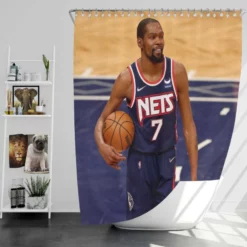 Kevin Durant Energetic NBA Basketball Player Shower Curtain