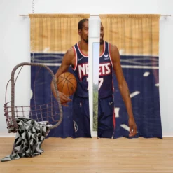 Kevin Durant Energetic NBA Basketball Player Window Curtain