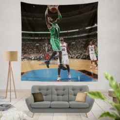 Kevin Garnett Professional American NBA Basketball Player Tapestry