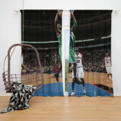 Kevin Garnett Professional American NBA Basketball Player Window Curtain