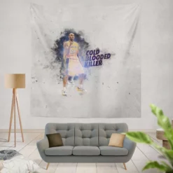 Kobe Bryant Energetic NBA Basketball Player Tapestry