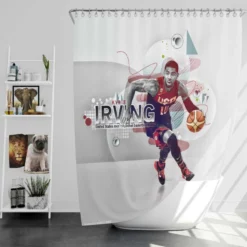 Kyrie Irving Energetic NBA Basketball Player Shower Curtain