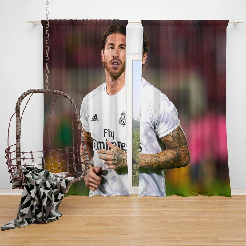La Liga Footballer Sergio Ramos Window Curtain