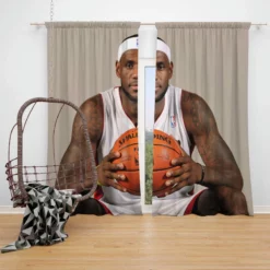 LeBron James Classic NBA Football Player Window Curtain