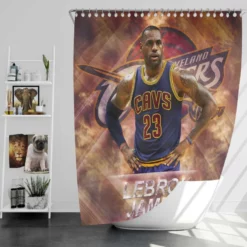 LeBron James Excellent NBA Basketball Player Shower Curtain