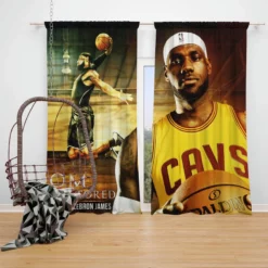 LeBron James Strong NBA Basketball Player Window Curtain