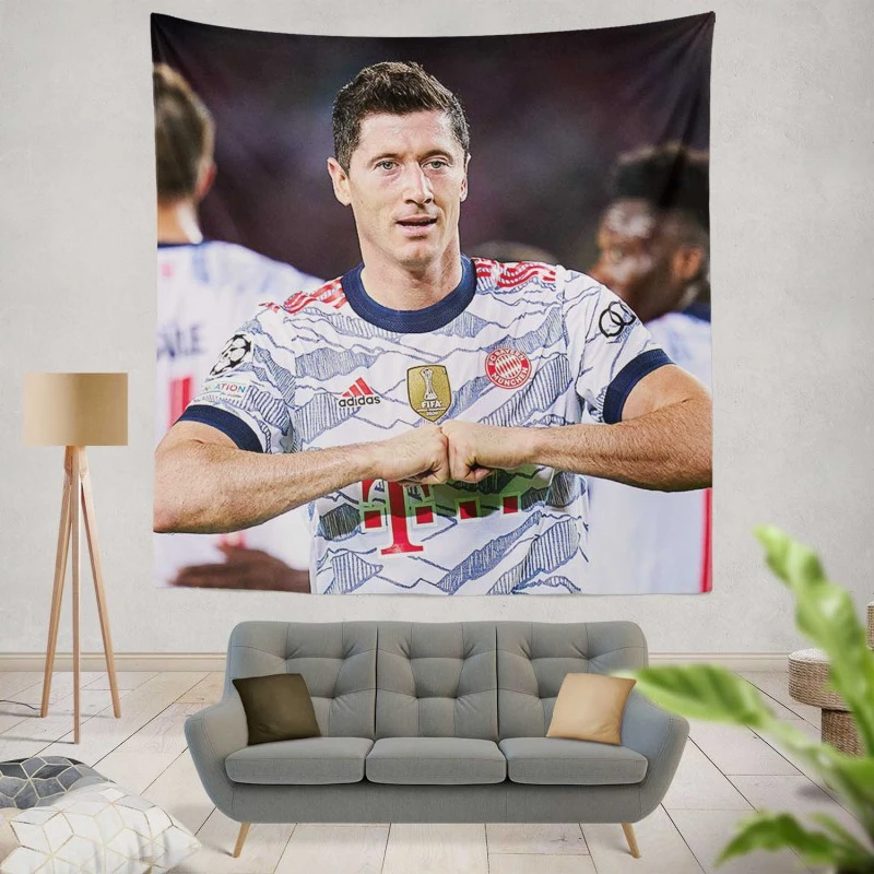 Lewandowski Elite Bundesliga Sports Player Tapestry