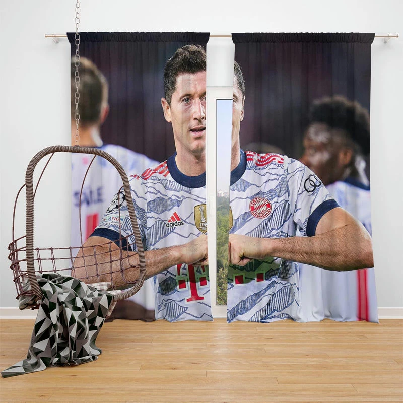 Lewandowski Elite Bundesliga Sports Player Window Curtain