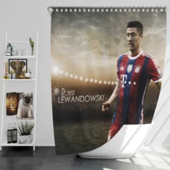 Lewandowski European Cup Sports Player Shower Curtain