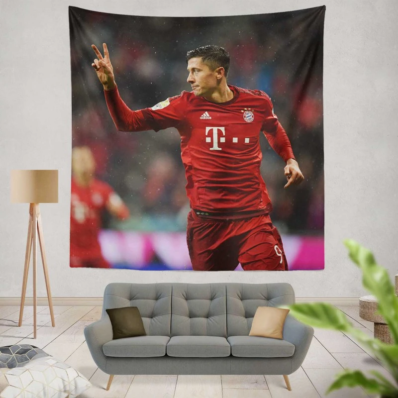 Lewandowski UEFA Champions League Footballer Tapestry