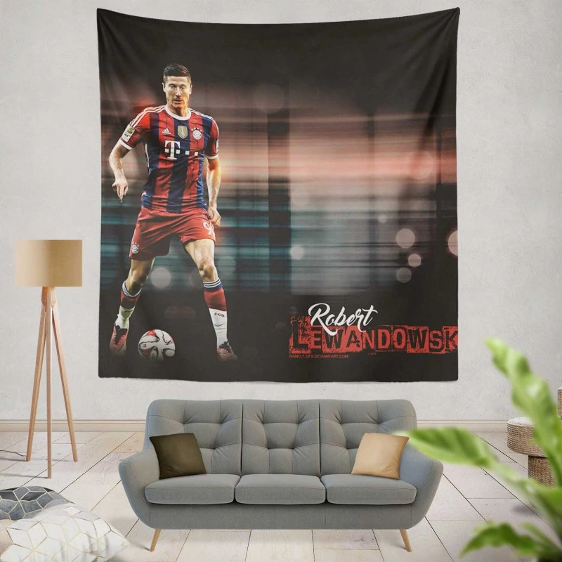Lewandowski UEFA Club Footballer Tapestry