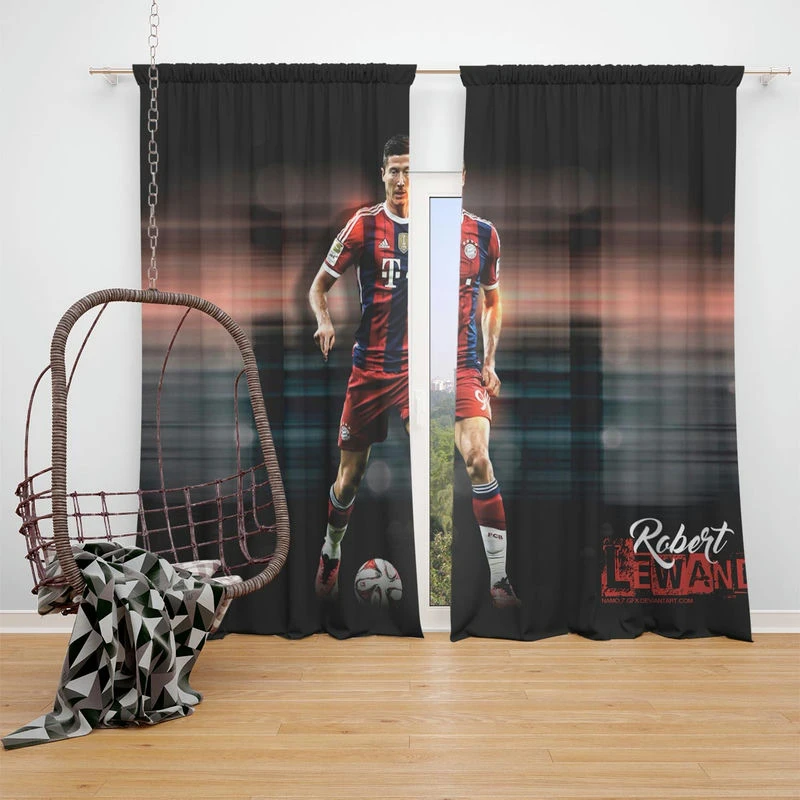 Lewandowski UEFA Club Footballer Window Curtain