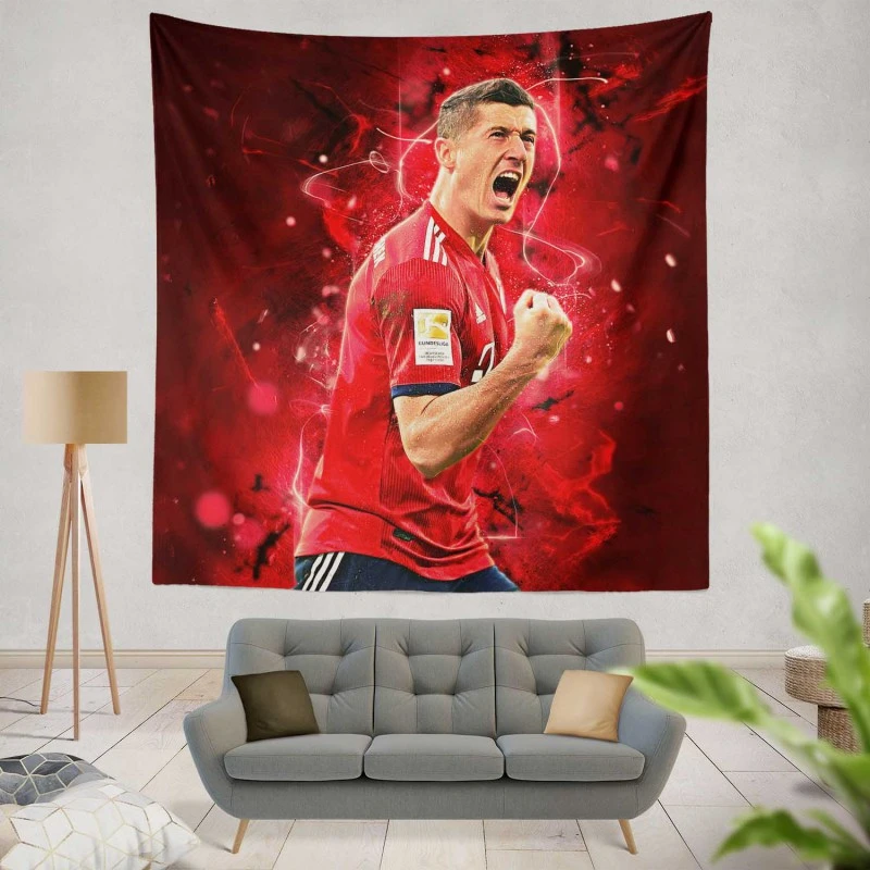 Lewandowski UEFA Super Cups Football Player Tapestry
