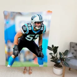 Luke Kuechly Professional NFL Football Player Fleece Blanket