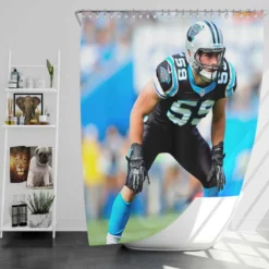 Luke Kuechly Professional NFL Football Player Shower Curtain