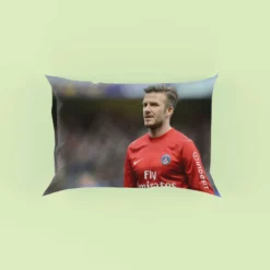 David Beckham Active Player in Red Jersey Pillow Case