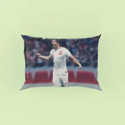Encouraging Football Player Robert Lewandowski Pillow Case