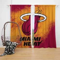 Miami Heat Energetic NBA Basketball Club Window Curtain