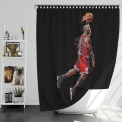 Michael Jordan Classic NBA Basketball Player Shower Curtain