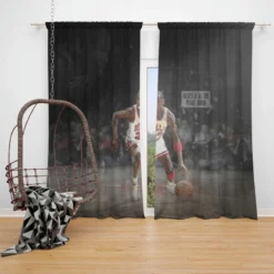 Michael Jordan Professional Basketball Player Window Curtain