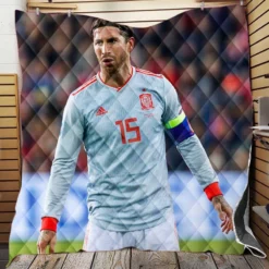 Motivating Soccer Player Sergio Ramos Quilt Blanket