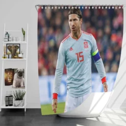 Motivating Soccer Player Sergio Ramos Shower Curtain