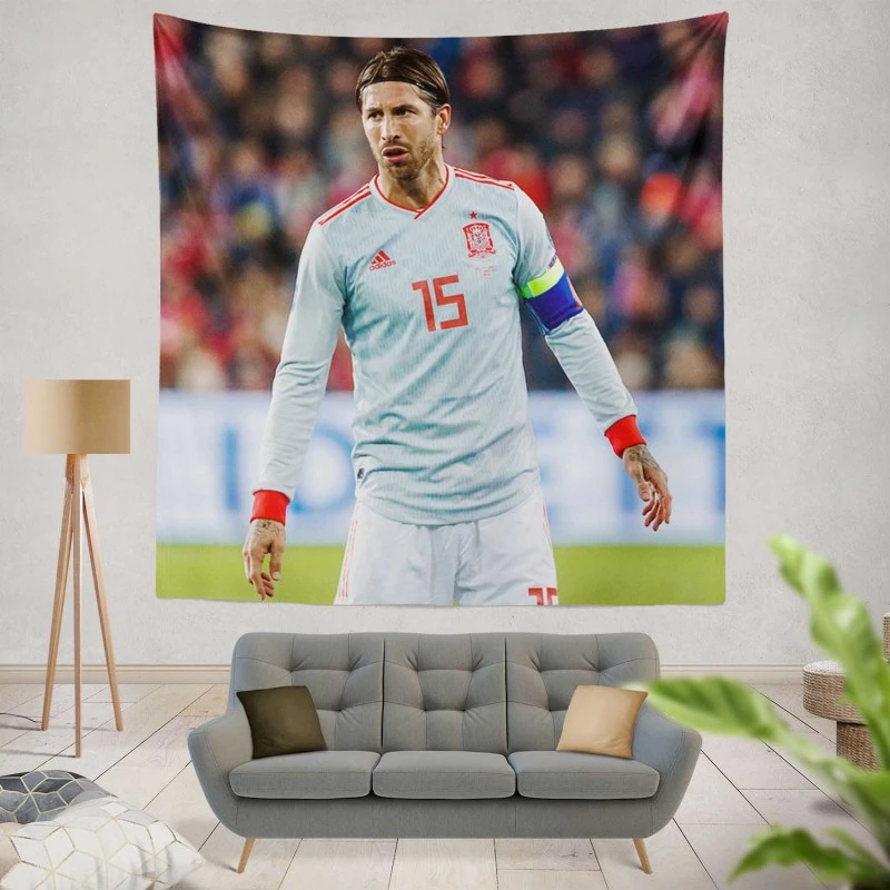 Motivating Soccer Player Sergio Ramos Tapestry