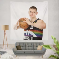 Nikola Jokic Denver Nuggets Basketball Player Tapestry