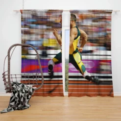 Oscar Pistorius Popular Olympic Athlete Window Curtain