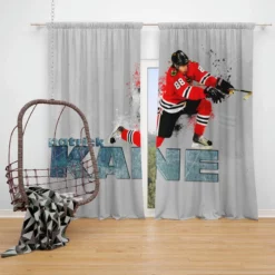 Patrick Kane Popular NHL Hockey Player Window Curtain