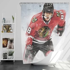 Patrick Kane Powerful NHL Hockey Player Shower Curtain