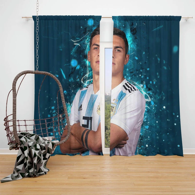 Paulo Bruno Dybala bustling Footballer Player Window Curtain