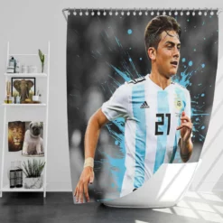 Paulo Dybala athletic Soccer Player Shower Curtain