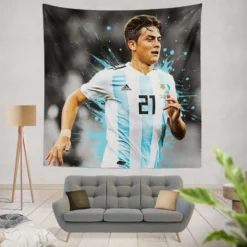 Paulo Dybala athletic Soccer Player Tapestry