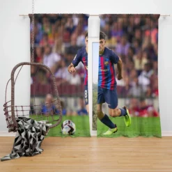 Pedri La Liga Football Player Window Curtain